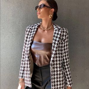 SHEIN Houndstooth Blazer